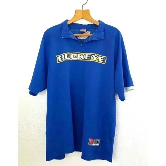 Buckeye 1/4 Zip Activewear Polo Shirt Short Sleeve XL Nike Fit Dry Team - Picture 8 of 8